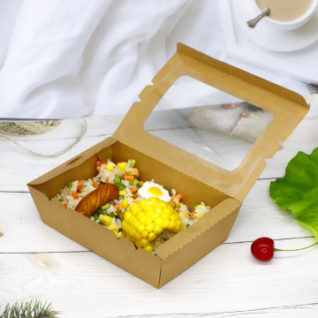 disposable food packing take away kraft paper food box